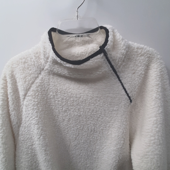 Lands' End Long Sleeve Sherpa Mock Zip Tunic Pullover large 14 16 - Picture 4 of 9